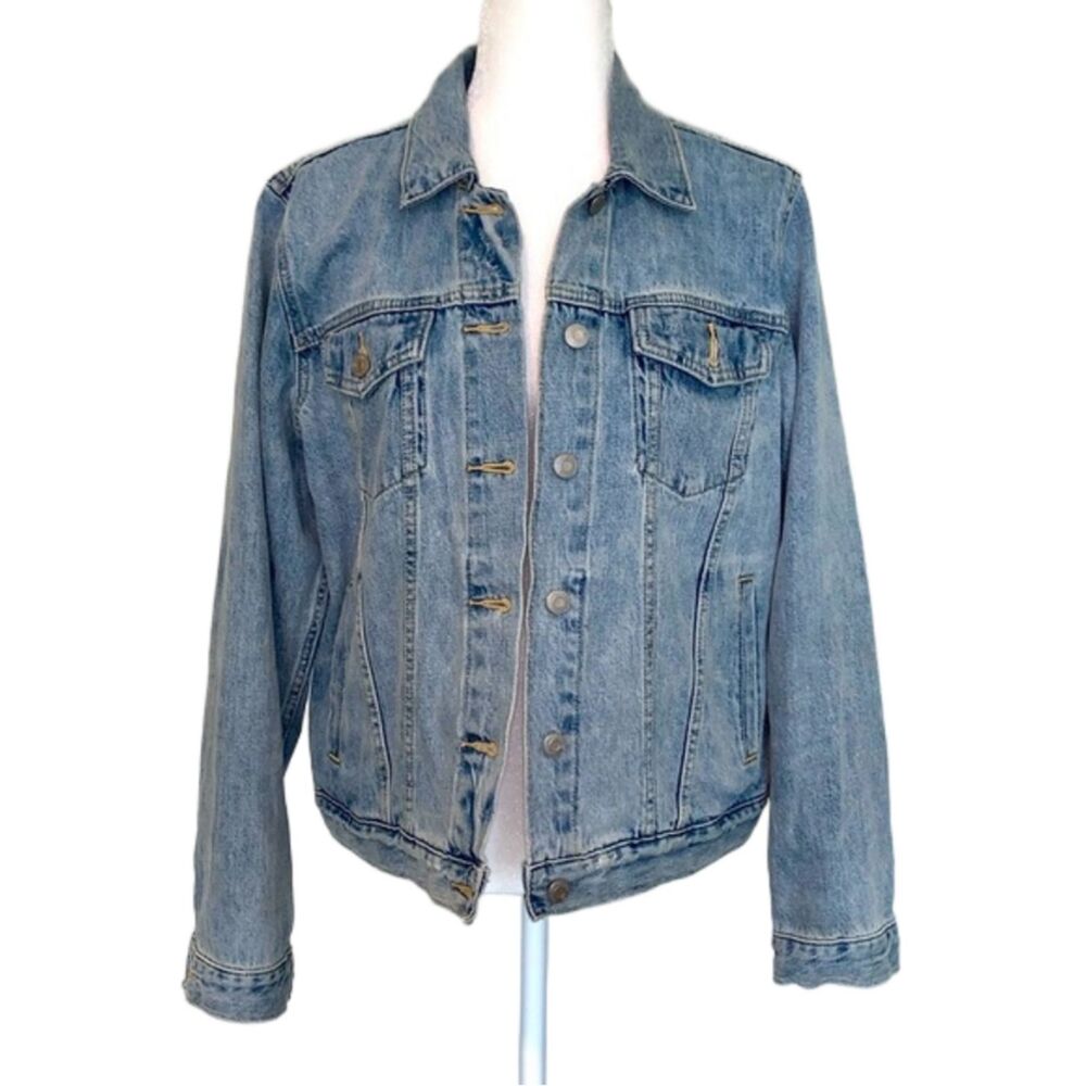 Denim Jean Jacket Women's Large Deconstructed NWOT